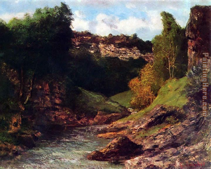 Rocky Landscape painting - Gustave Courbet Rocky Landscape art painting